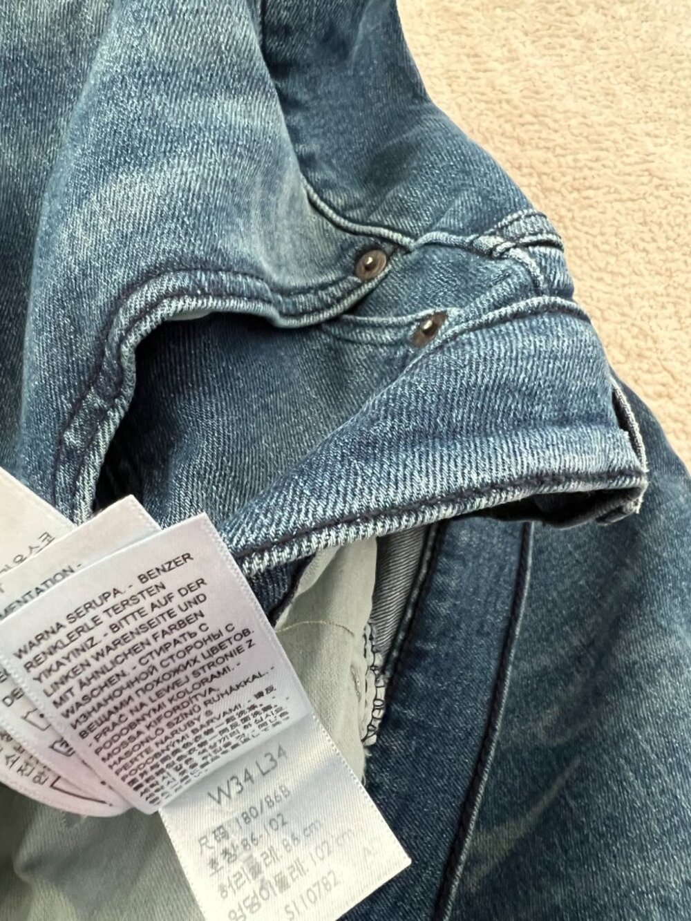 Levi’s 514 Straight Fit Blue Jeans 34 - Picture 8 of 10